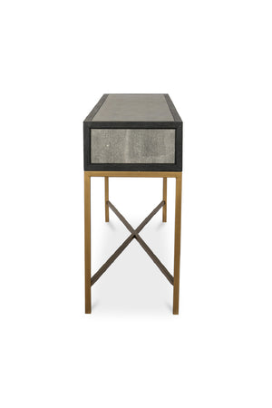 Modern European furniture - Gray Shagreen 2-Drawer Console Table - www.oroa.com