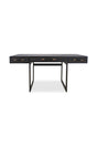 Modern European furniture - Black Vegan Leather 3-Drawer Desk - www.oroa.com