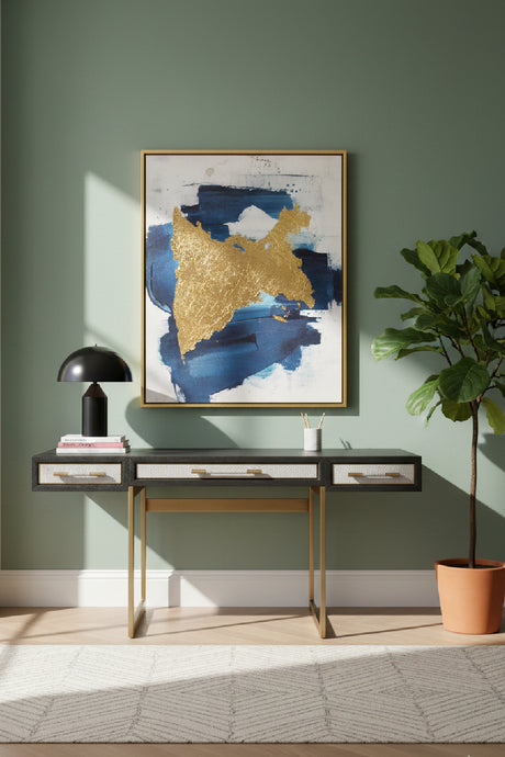 Gray Shagreen 2-Drawer Desk | Novi Living Mako | Oroa.com