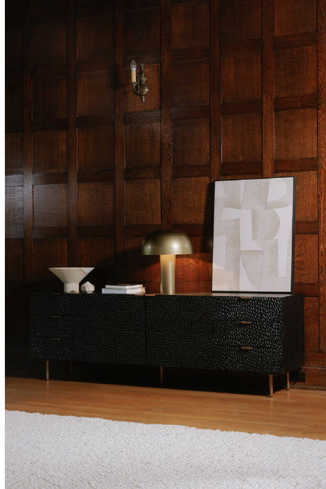 Modern European furniture - Black Relief Carved Sideboard - www.oroa.com