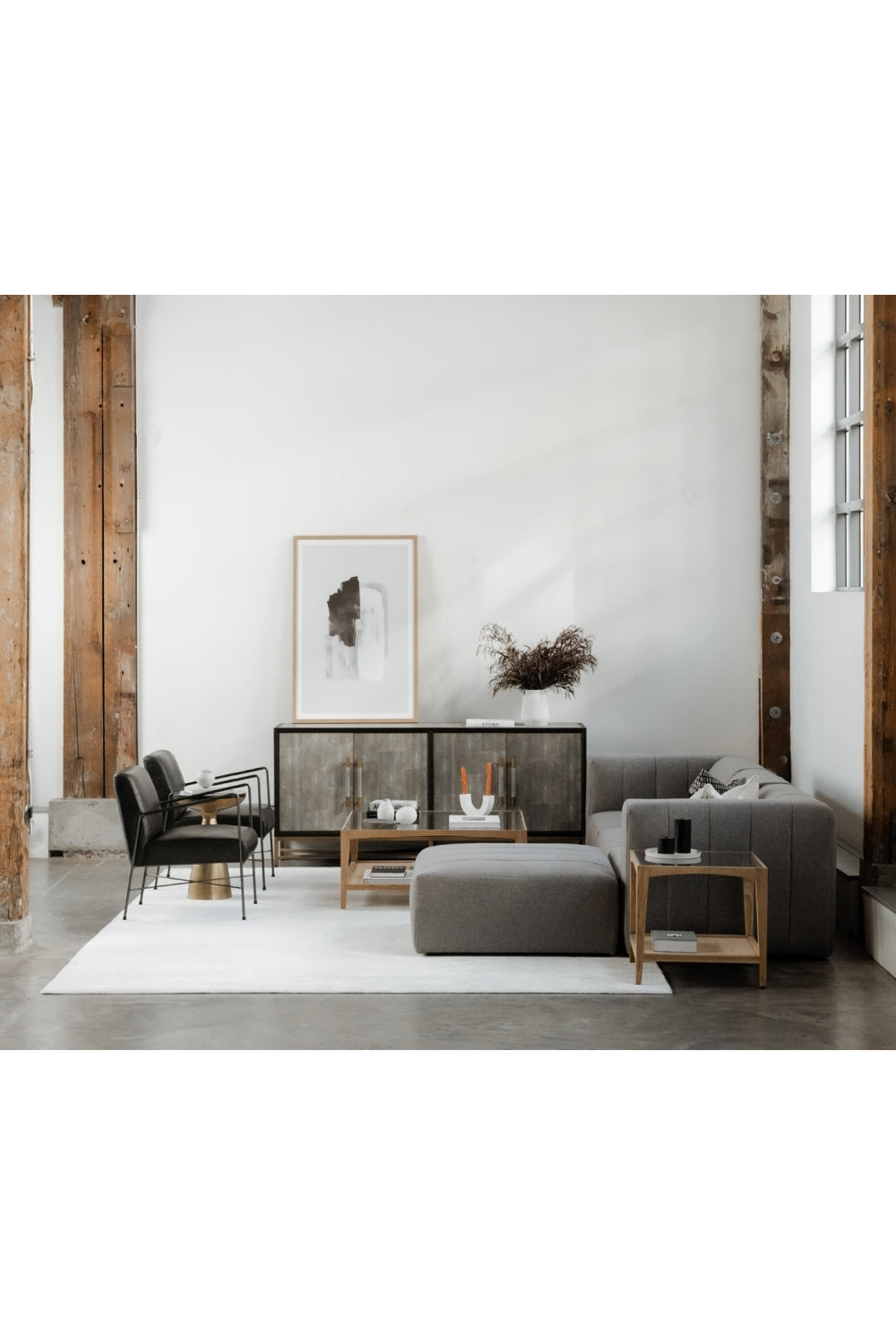 Modern European furniture - Glass & Cane Coffee Table - www.oroa.com