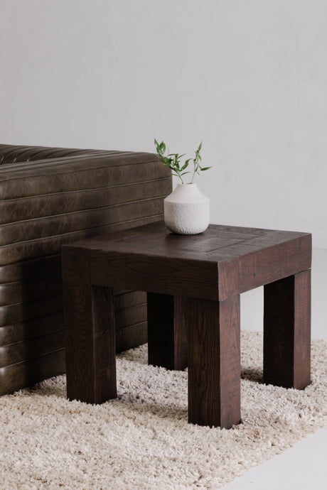 Rustic Oak Square Side Table | Novi Living Evander | Oroa.com