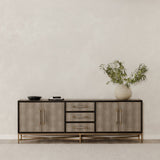 Modern European furniture - Vegan Leather 4-Door Sideboard - www.oroa.com