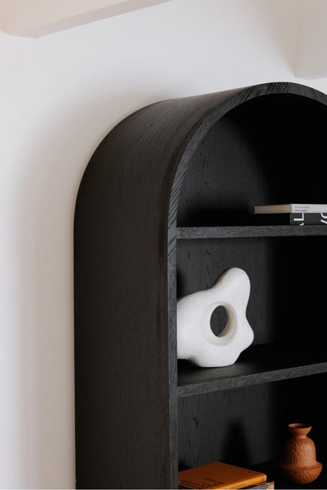 Modern European furniture - Black Oak Arched Cabinet - www.oroa.com