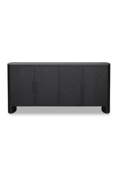 Modern European furniture - Black Herringbone Patterned Sideboard - www.oroa.com