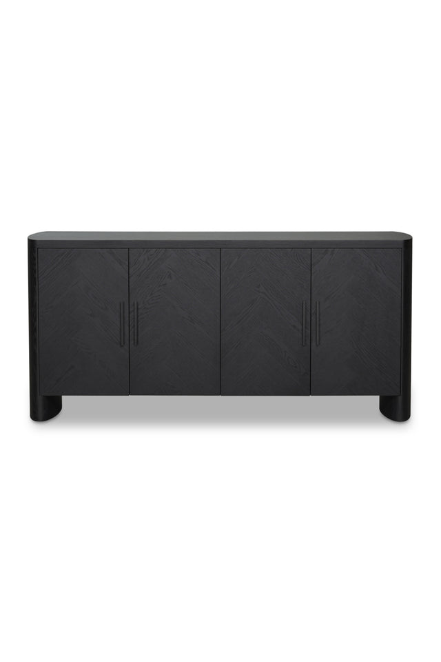 Modern European furniture - Black Herringbone Patterned Sideboard - www.oroa.com