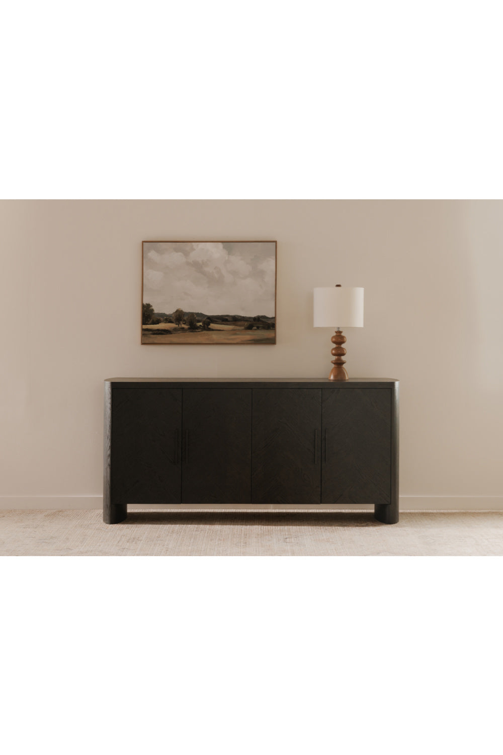 Modern European furniture - Black Herringbone Patterned Sideboard - www.oroa.com