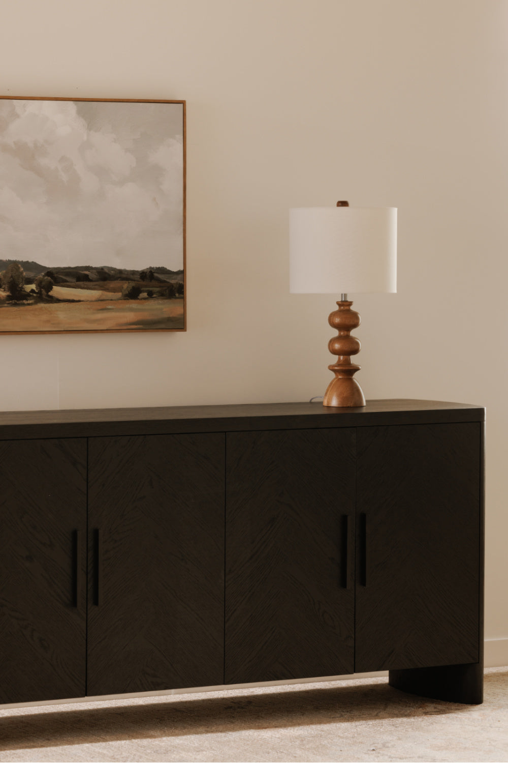 Modern European furniture - Black Herringbone Patterned Sideboard - www.oroa.com