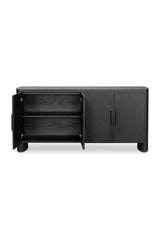 Modern European furniture - Black Herringbone Patterned Sideboard - www.oroa.com