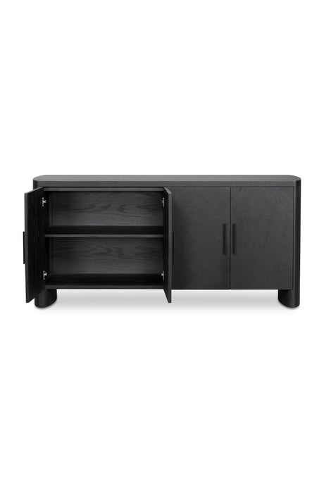 Modern European furniture - Black Herringbone Patterned Sideboard - www.oroa.com