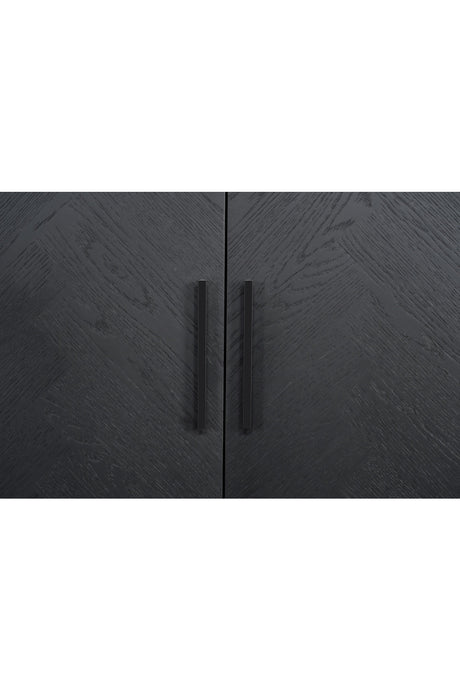 Modern European furniture - Black Herringbone Patterned Sideboard - www.oroa.com