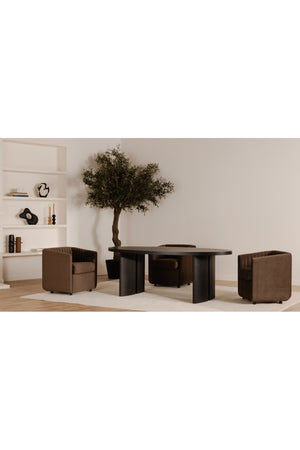 Black Herringbone Patterned Dining Table | Novi Living William