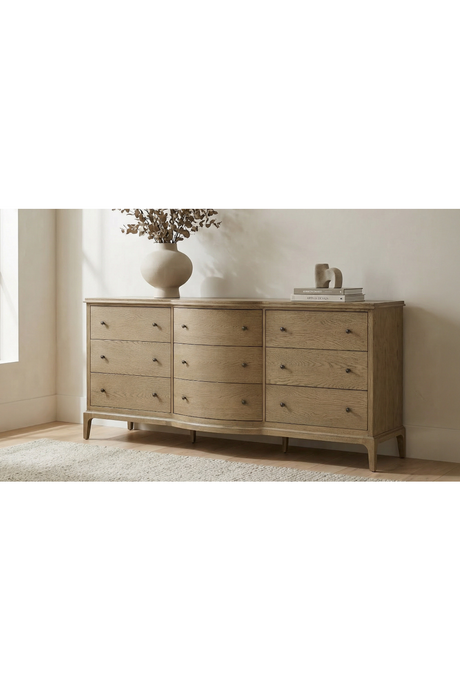 Brown Oak 9-Drawer Dresser | Novi Living Sadie | Oroa.com