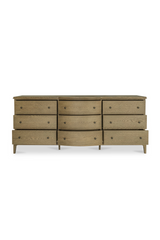 Modern European furniture - Brown Oak 9-Drawer Dresser - www.oroa.com