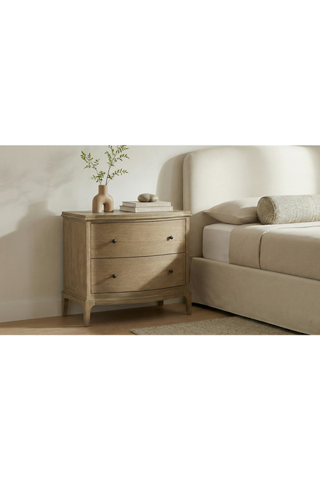 Brown Oak 2-Drawer Nightstand | Novi Living Sadie | Oroa.com