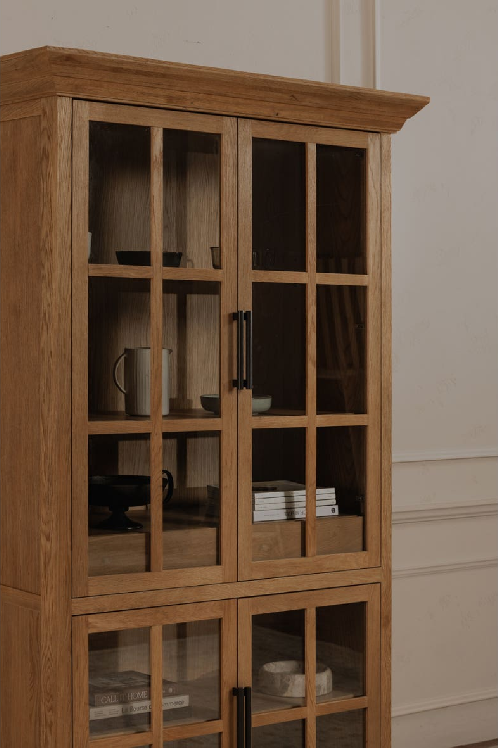 Oak 4-Door Tall Cabinet | Novi Living Raymond | Oroa.com