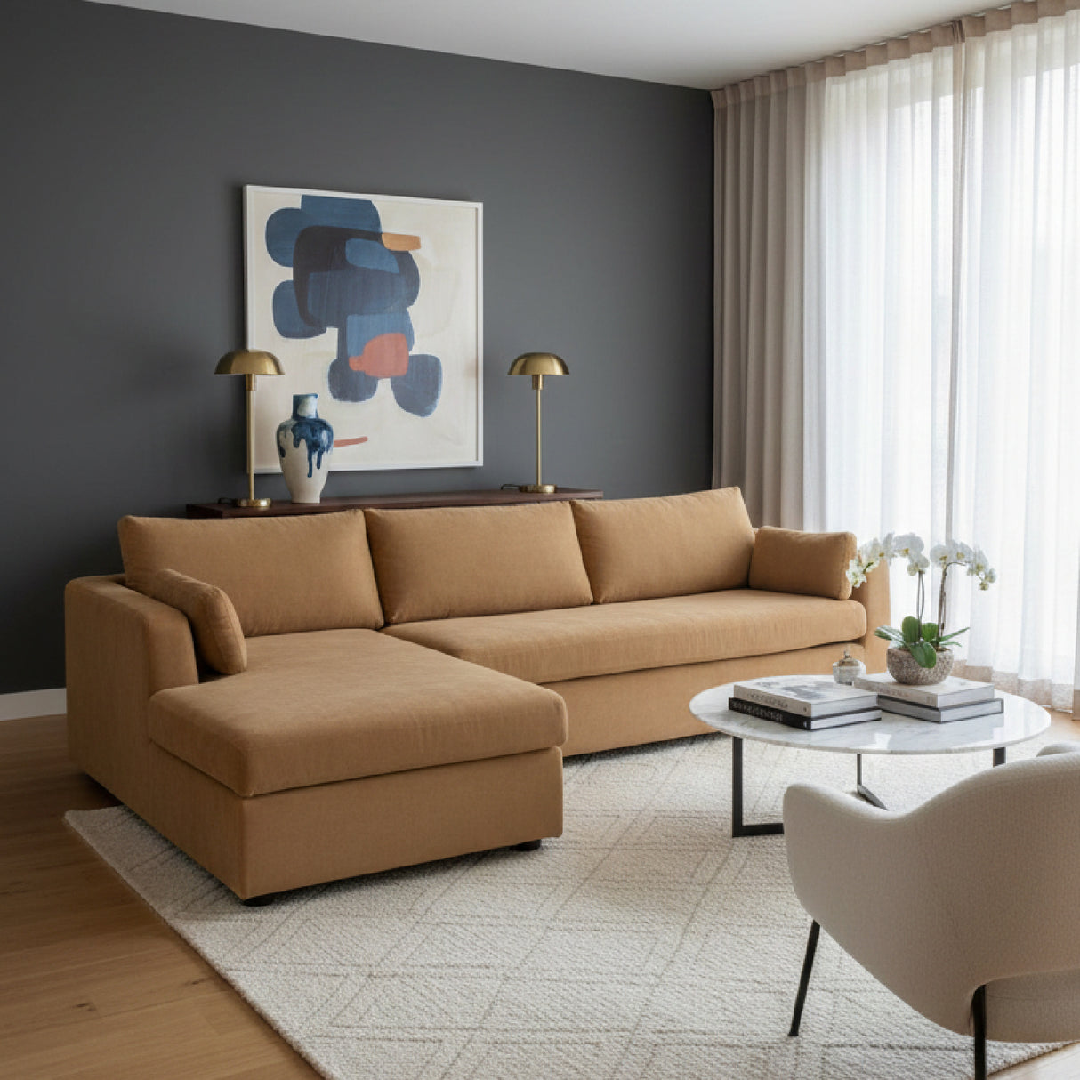   Modern European furniture - Sectional Sofa with Storage Chaise - www.oroa.com | Oroa.com
