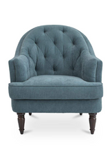 Modern European furniture -Tufted-Back Curved Accent Chair - www.oroa.com
