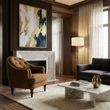 Modern European furniture -Tufted-Back Curved Accent Chair - www.oroa.com