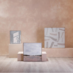 Modern European furniture - Light-Toned Strips Collage Painting - www.oroa.com