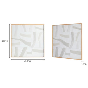 Modern European furniture - Light-Toned Strips Collage Painting - www.oroa.com