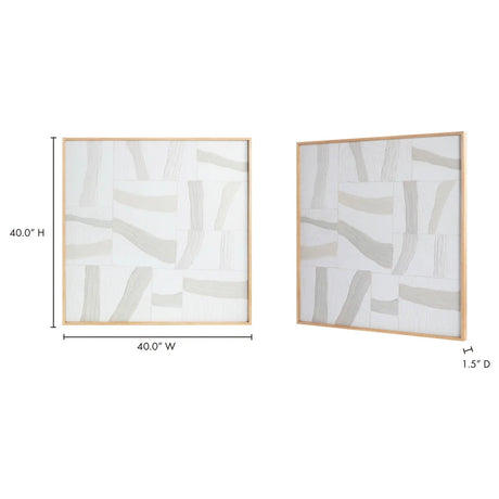 Modern European furniture - Light-Toned Strips Collage Painting - www.oroa.com