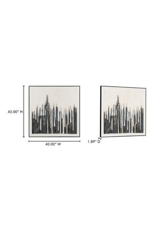 Gray Toned Linear Painting | Novi Living Nightingale