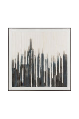 Modern European furniture - Gray Toned Linear Painting - www.oroa.com