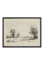 Modern European furniture - Landscape Sketch Print on Linen - www.oroa.com