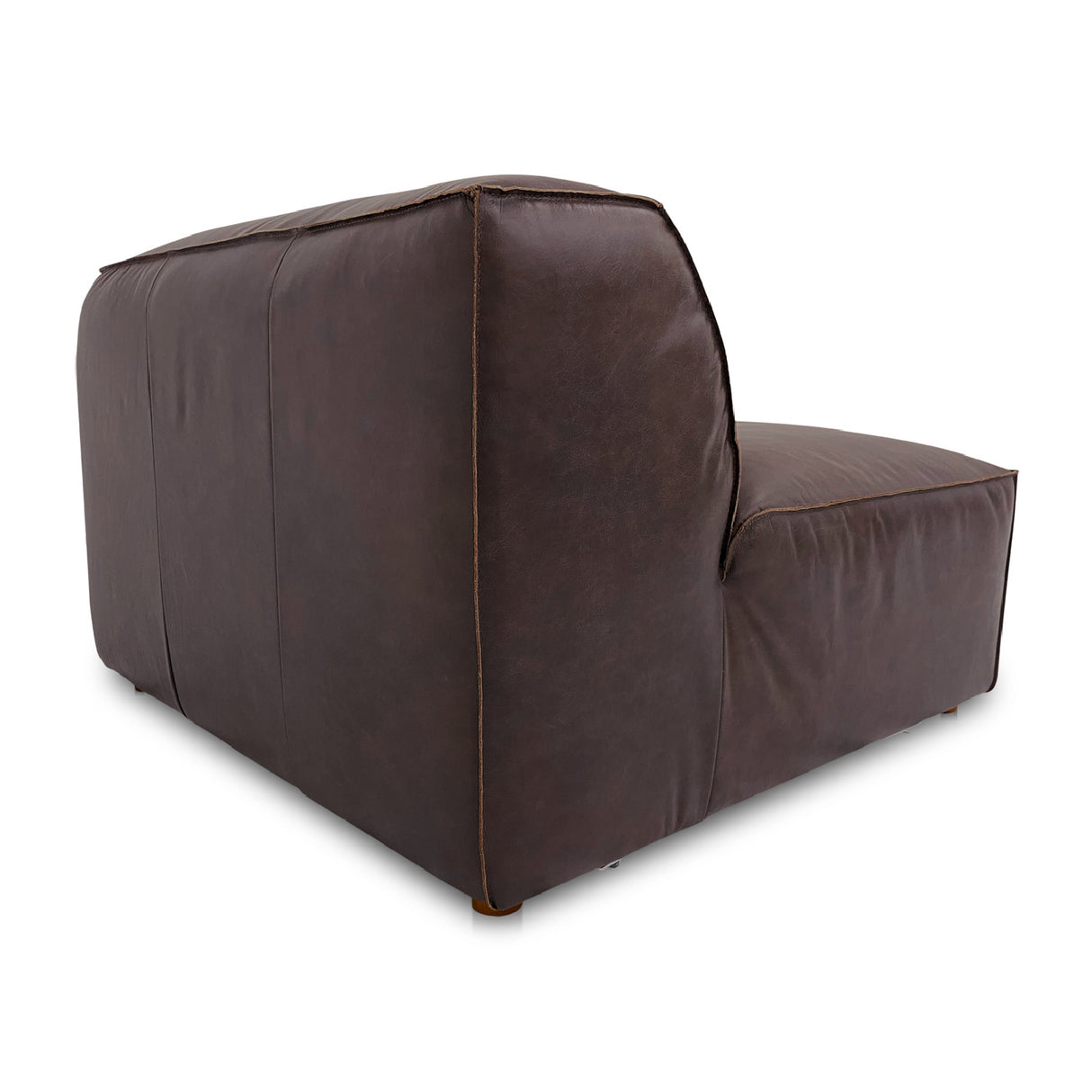 Modern European furniture - Brown Leather Corner Chair - www.oroa.com