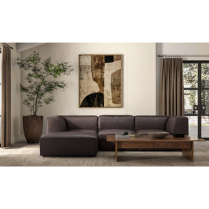 Modern European furniture - Brown Leather Corner Chair - www.oroa.com