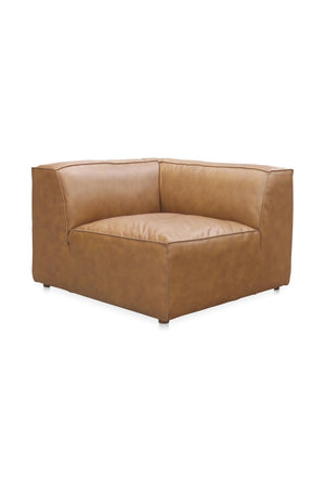 Modern European furniture - Tan Leather Corner Chair - www.oroa.com