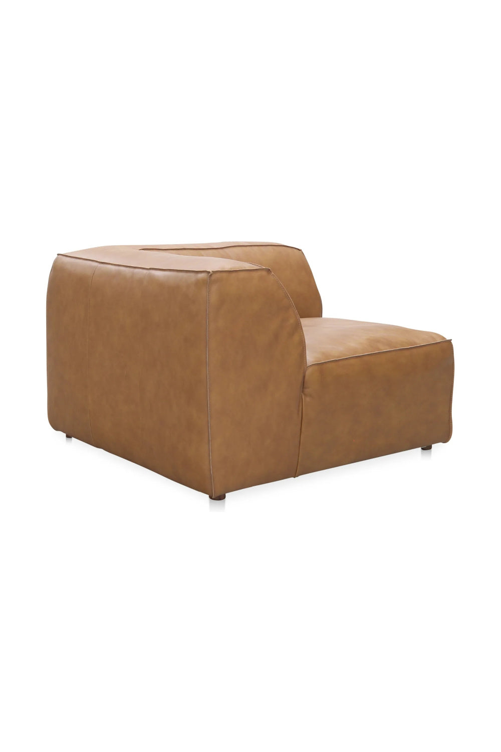 Modern European furniture - Tan Leather Corner Chair - www.oroa.com