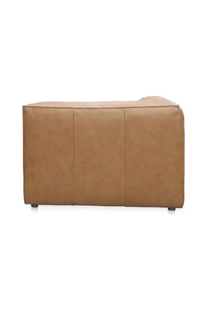 Modern European furniture - Tan Leather Corner Chair - www.oroa.com