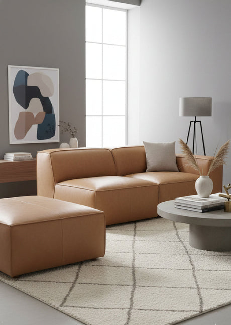 Tan Leather Slipper Chair | Novi Living Form | Oroa.com