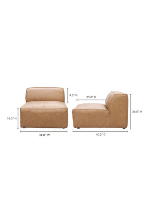 Modern European furniture - Tan Leather Slipper Chair - www.oroa.com
