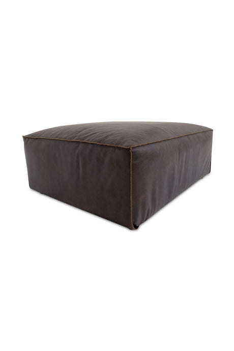 Modern European furniture - Brown Leather Square Ottoman - www.oroa.com