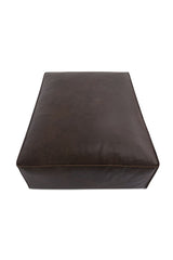 Modern European furniture - Brown Leather Square Ottoman - www.oroa.com