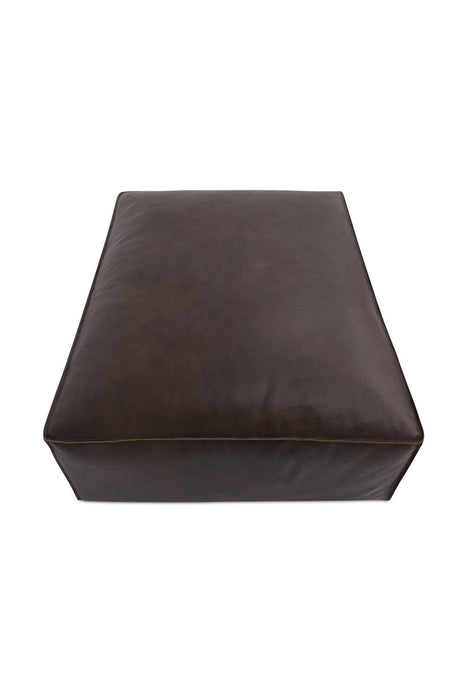 Modern European furniture - Brown Leather Square Ottoman - www.oroa.com