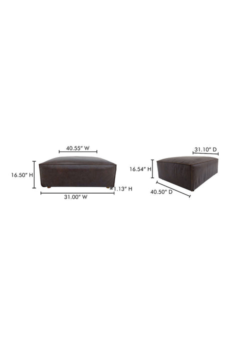 Modern European furniture - Brown Leather Square Ottoman - www.oroa.com