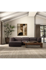 Modern European furniture - Top-Grain Leather Sectional Sofa - www.oroa.com