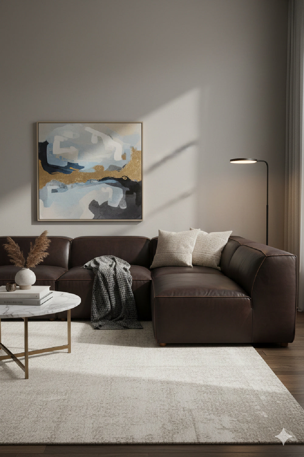 Top-Grain Leather Sectional Sofa | Novi Living Form