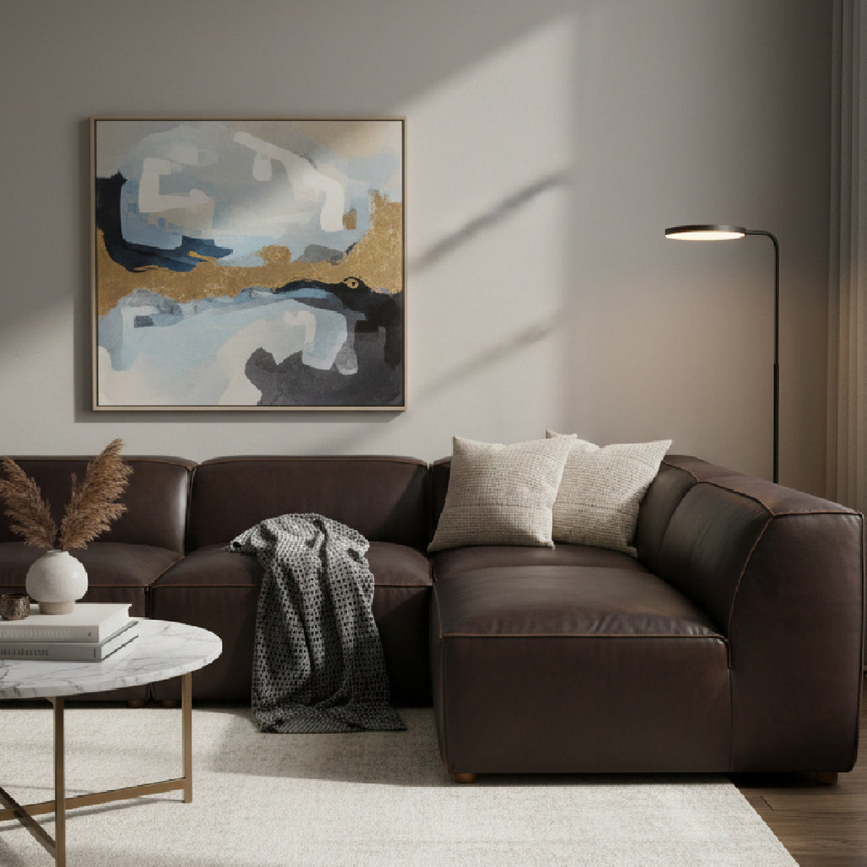 Top-Grain Leather Sectional Sofa | Novi Living Form