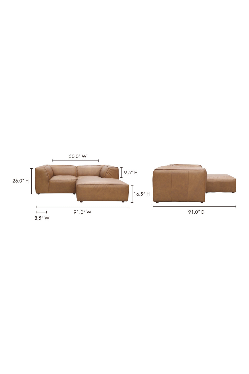 Modern European furniture - Leather Modular Nook Sofa - www.oroa.com