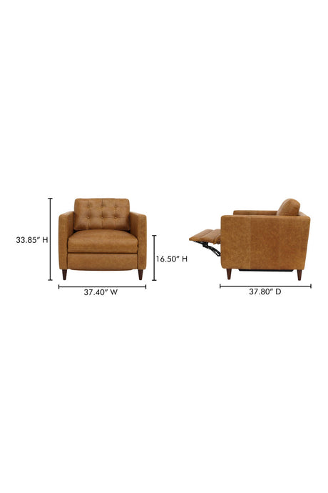 Mid-Century Leather Recliner Chair | Novi Living Bridgers Power | Oroa.com