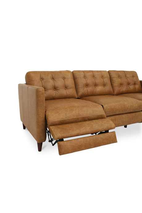 Mid-Century Leather Recliner Sofa | Novi Living Bridgers Power | Oroa.com