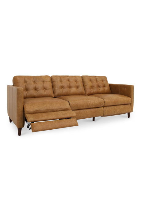 Mid-Century Leather Recliner Sofa | Novi Living Bridgers Power | Oroa.com