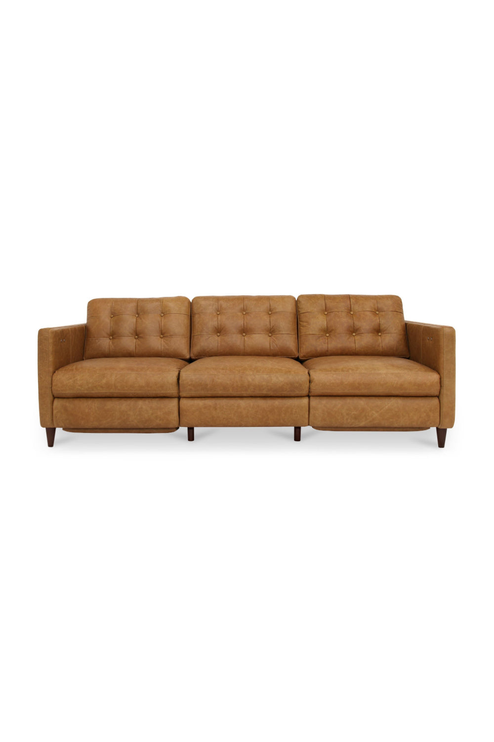 Mid-Century Leather Recliner Sofa | Novi Living Bridgers Power | Oroa.com