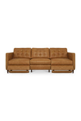 Mid-Century Leather Recliner Sofa | Novi Living Bridgers Power | Oroa.com
