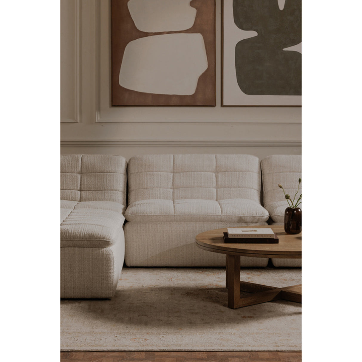 Grid Channeled Ottoman | Novi Living Lino